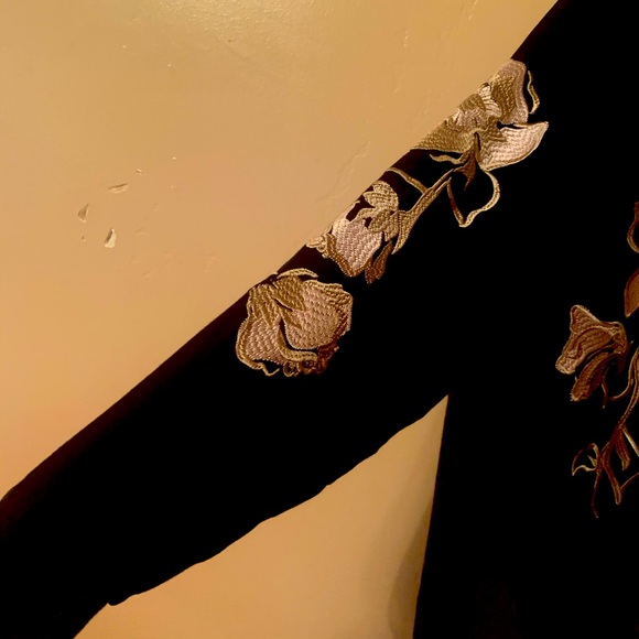 Black embroidered bomber jacket - Picture 3 of 4